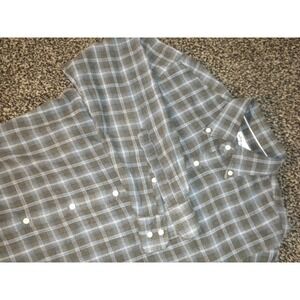 Peter Millar Shirt Mens M Blue Black Plaid Greymouth Flannel‎ Sport Button Down